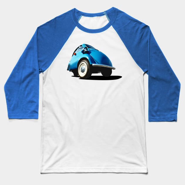 Isetta bubble car in blue Baseball T-Shirt by candcretro